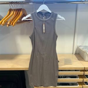 NWT SKIMS Cotton Rib Tank Dress in Smoke